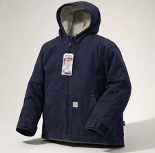 Carhartt FR Full Swing Hooded Sherpa Lined Jacket Women's XXLarge Navy Blue Coat
