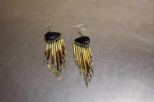 Native American onyx and porcupine quill earrings