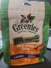 Greenies Large Natural Sweet Potato Flavor Dental Dog Treats, 12 oz., Count of 8