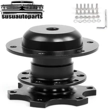 New Black Steering Wheel Snap Off Quick Release Hub Adapter Boss Kit Universal