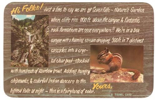 Seven Falls El Paso County Colorado Springs Colorado Postcard - Picture 1 of 2