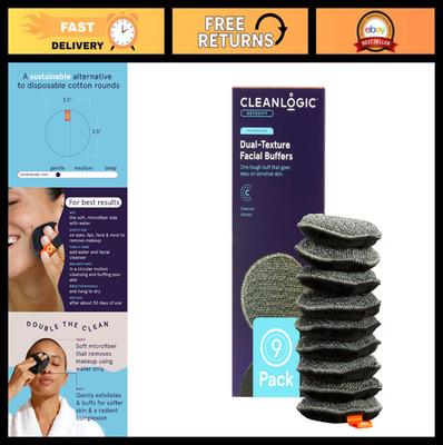 Charcoal Exfoliating Facial Pads - Dual-Texture Cleansing Sponges for Sensitive