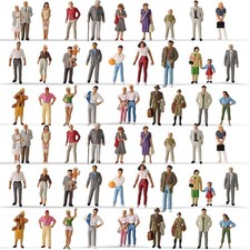 60 Stück Modellbahn Figuren 1:43 Spur 0 Stehende Menschen Bemalt Landschaftsbau