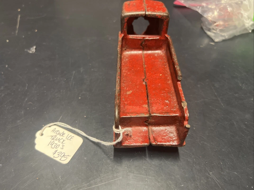 Camión de hielo de hierro fundido Arcade Studebaker de 6,5" de la década de 1930 original para restauración Up1 Foto 3 de 4
