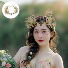 Antler Fairy Crown Renaissance Reindeer Headpiece Elven Cosplay Accessory