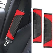 Ongfuwu 2pcs Car Seat Belt Cover Pad Soft Carbon Fiber Leather Seatbelt Shou...
