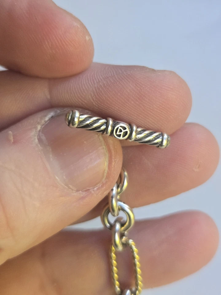 David Yurman Madison Chain Toggle Bracelet Sterling Silver & 18K Gold –... - Image 4 of 4