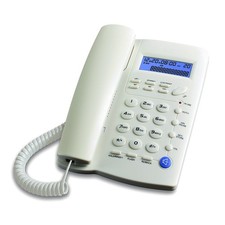 Corded Landline Telephone with Caller ID, Speakerphone, Display, Off-White