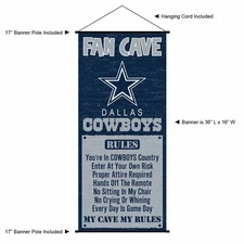 Dallas Cowboys Game Room Man Cave Banner