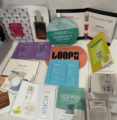 Lot of 18 Sample Size Skin Care & More.. Eye Mask, Makeup Eraser, Blotting Paper