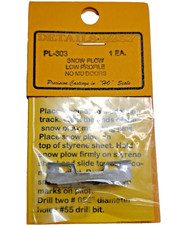 Details West PL-303 HO Snow Plow Low Profile No MU Doors Made in USA White Metal