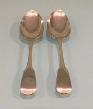 George III Pair of Silver Table Spoons Hallmarked London 1816 by Robert Rutland