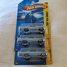 3 Hot Wheels 2007 New Models 1964 Ford Galaxie 500XL Blue 1:64 Diecast Unopened
