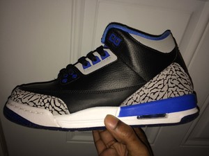 2014 Nike Air Jordan Iii 3 Retro Negro Deporte Azul Gris Lobo Tamaño 7  grade-school | eBay