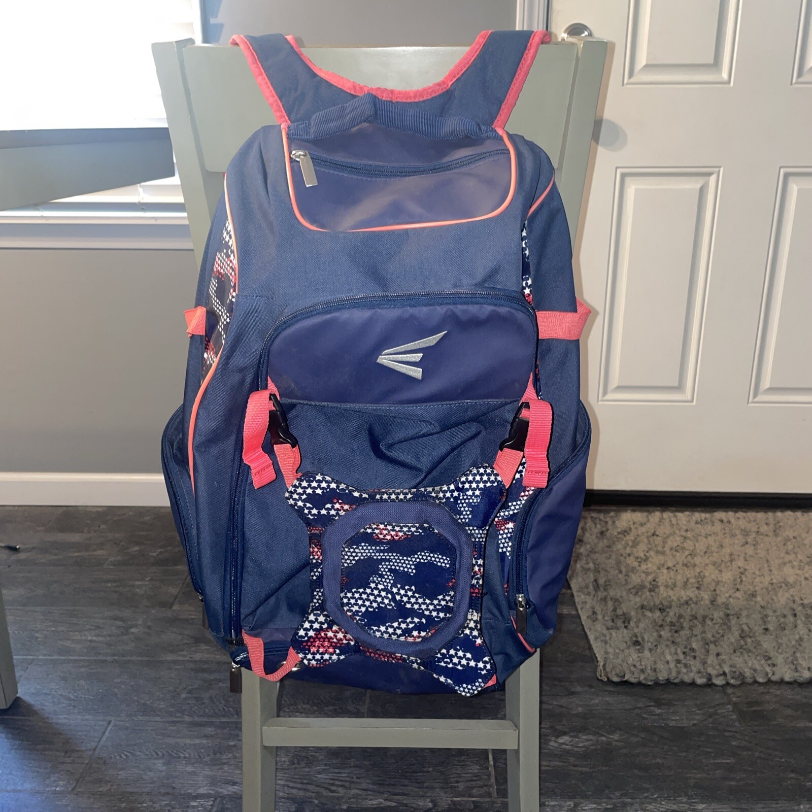 Easton Walk-Off IV Baseball Backpack Blue Softball Equipment Bag Holds 2 Bats