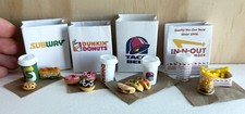 Bolsas hechas a mano 1:12 casa de muñecas miniatura metro taco campana entrada y salida Dunkin donuts