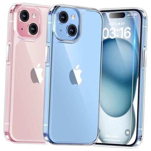 3 in 1 for iPhone 15 Plus Case Clear, [Not for iPhone 15 Plus 6.7