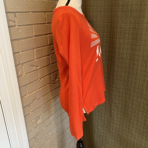 Sundry Women Top 2 Medium Orange Summer of Love Graphic Long Sleeve Made in USA - Afbeelding 2 van 7