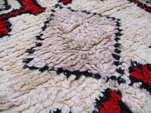 Vintage Moroccan Handmade Wool Grey Rug Fringe Tribal Berber Beni Ourain Carpet - Picture 4 of 12