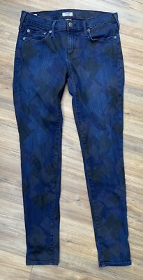 WOMEN S TRUE RELIGION CASEY LOW RISE SKINNY HOUNDSTOOTH JEANS SIZE 29