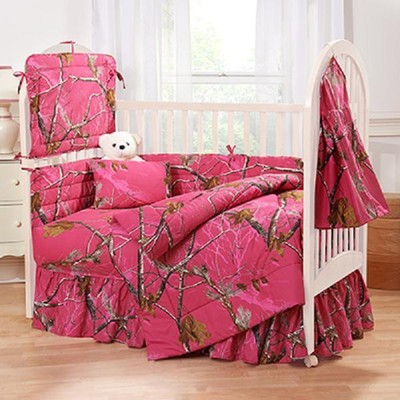 pink camo crib bedding