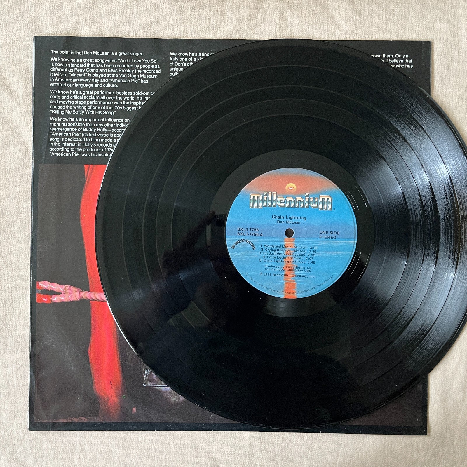 DON MCLEAN Chain Lightning 1978 Vinyl LP Millennium BXL17756 VG+ eBay