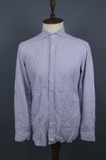 Borrelli Napoli Blue Dotted Button Down Long Sleeve Shirt Size 42 / 16.5