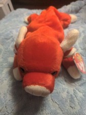 Ty Beanie Buddy Snort the Bull Plush With Tag Protector 1995