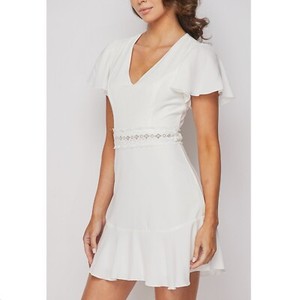 white aline dress with sleeves