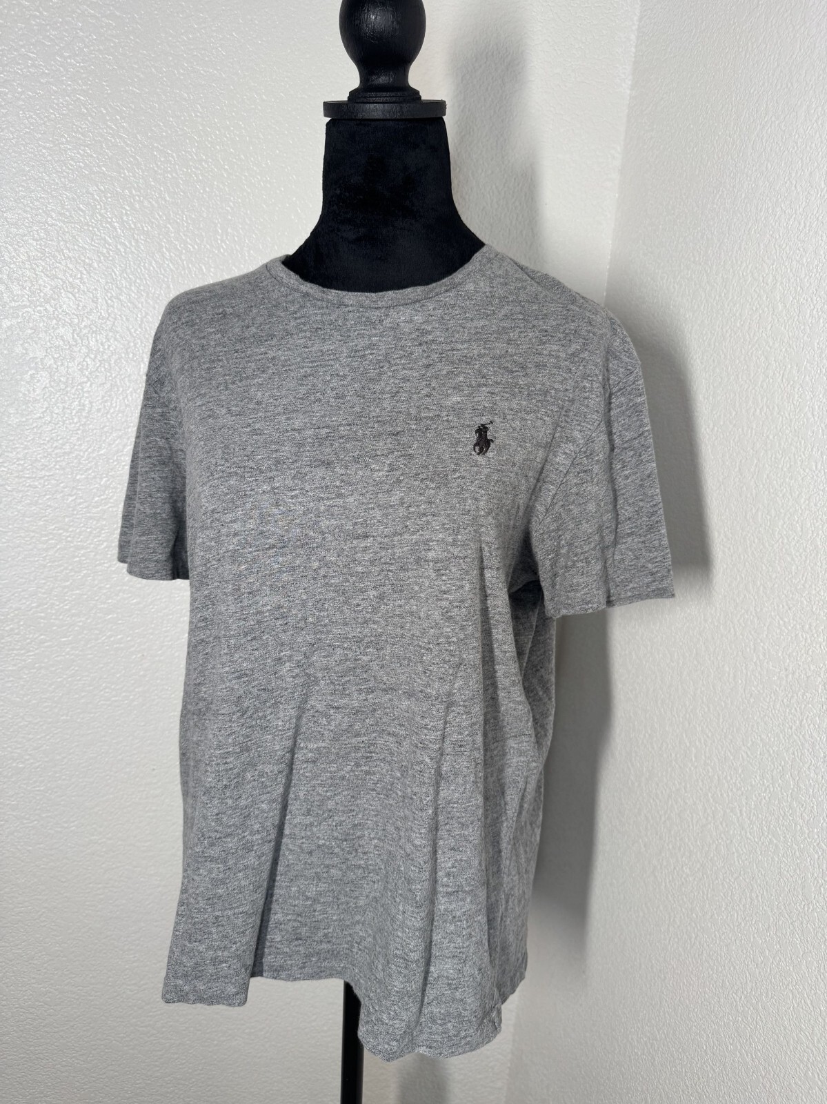 T shirt Polo Ralph Lauren uomo grigia ricamata logo pony taglia M misto cotone ca