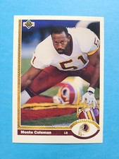 MONTE COLEMAN 1991 UPPER DECK FOOTBALL CARD # 440 F0133