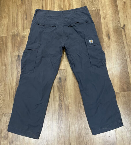 Carhartt Ripstop Cargo Pant Hose Zimmermann Arbeitshose grau Hose Gr. 38x32 - Bild 3 von 24