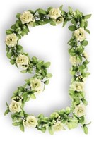 Rosengirlande Weiß Mit GrüNen ÄStchen Und Schleierkraut Rosen Blumen Girlande