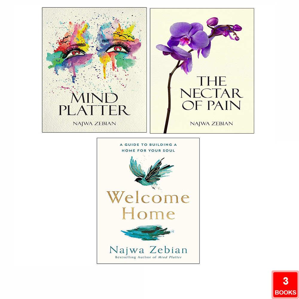 Najwa Zebian Collection 3 Books Set welcome home, Mind Platter, Nectar of Pain