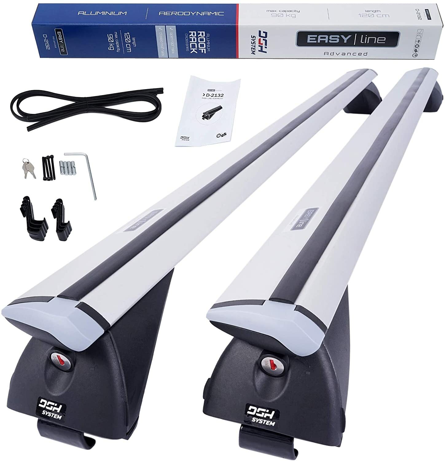 Barres de toit Easy Line Advanced 120 cm pour coffre et skis