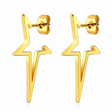 Stainless Steel Star Stud Earrings Unisex Fashion Jewelry Men, Women Gold Plated