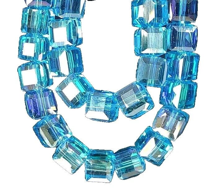 Square Faceted 10 - 10.9 mm Size Jewelry Making Beads
