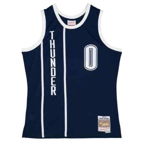 Mitchell & Ness Russell Westbrook Navy Oklahoma City Thunder 2015-16 HWC Jersey - Picture 1 of 4