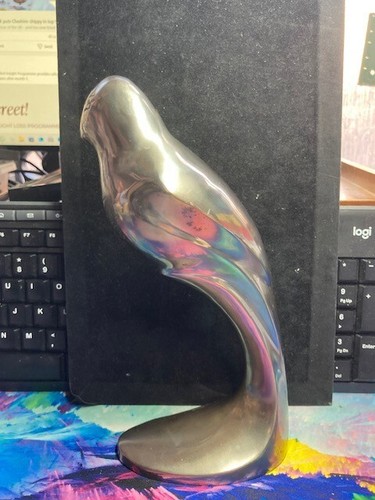 Vintage Art Deco Style Parrot, Bird in Silver metal. 23 cm - Picture 9 of 12