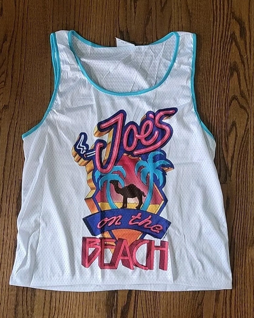 Vintage 1993 Camel Cigarettes Joes On The Beach Mesh Tank Top USA