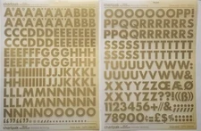 Chartpak Velvet Touch Lettering Futura Bold 72pt/S 1572 C Gold Rub On Letters