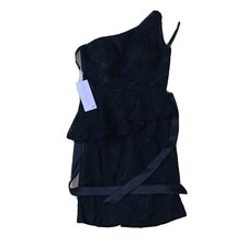 Mori Lee Bridesmaid Dress Womens 12 Black Lace Bridal Gown Satin Sash Wedding