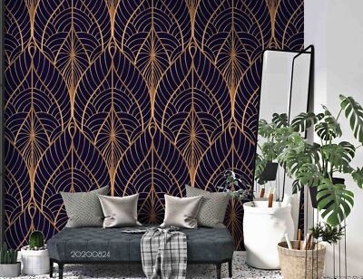 3D Abstract Geometric Gold Decoration Wallpaper Wall Murals Removable Wallpaper