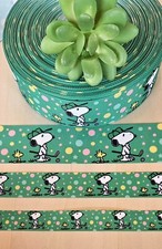 5/8, 7/8  1.5" 1 YD Snoopy Golfing Grosgrain Woodstock Beagle Golf Clubs