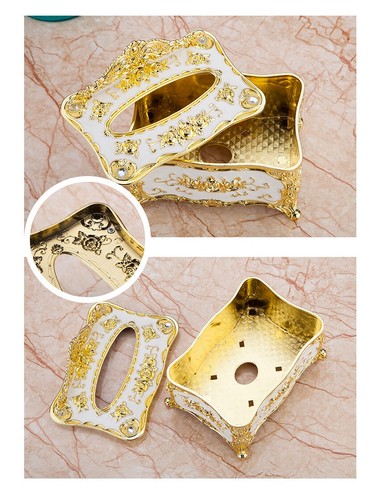 Baroque & Rococo Style Luxury Tissue Box Elegant Boudoir Facial Napkin Box Cover - Picture 4 of 7
