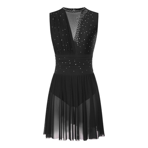 Damen Tanzbekleidung Lyrisch Kostüm Funkeln Kleid Training Kleider Gymnastik - 第 19/69 張圖片