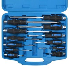 Magnetic Screwdriver Set HEAVY DUTY Phillips Slotted Go Through Drivers Tool Box