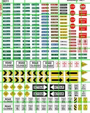 9011 DAVE'S HO DECALS STREET ROAD SIGNS WITH ASSORTED MISC ROAD SIGNS MORE 