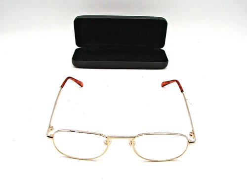Foster Grant Preston Eyeglasses Gold Frames Unisex Oval Shape HO0403 Vintage