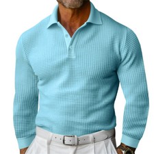 Men's Long Sleeve Slim Fit Polo Shirts Summer Shirts Casual Golf Shirt